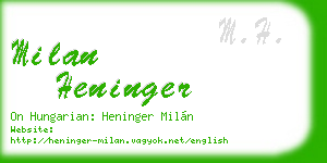 milan heninger business card